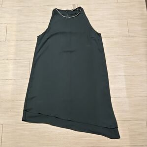 H&M Sleeveless Dark Green Asymmetrical Dress